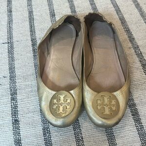 Gold Tory Burch flats